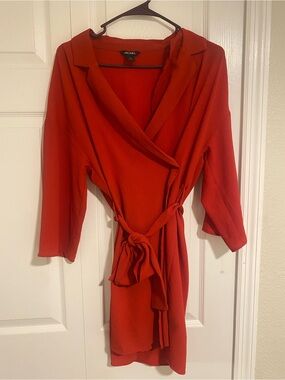 monki orange dress Monki Women's Size XL Orange Floral Dress Off The Rack